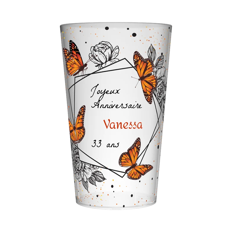 Gobelet personnalisé Anniversaire Papillons