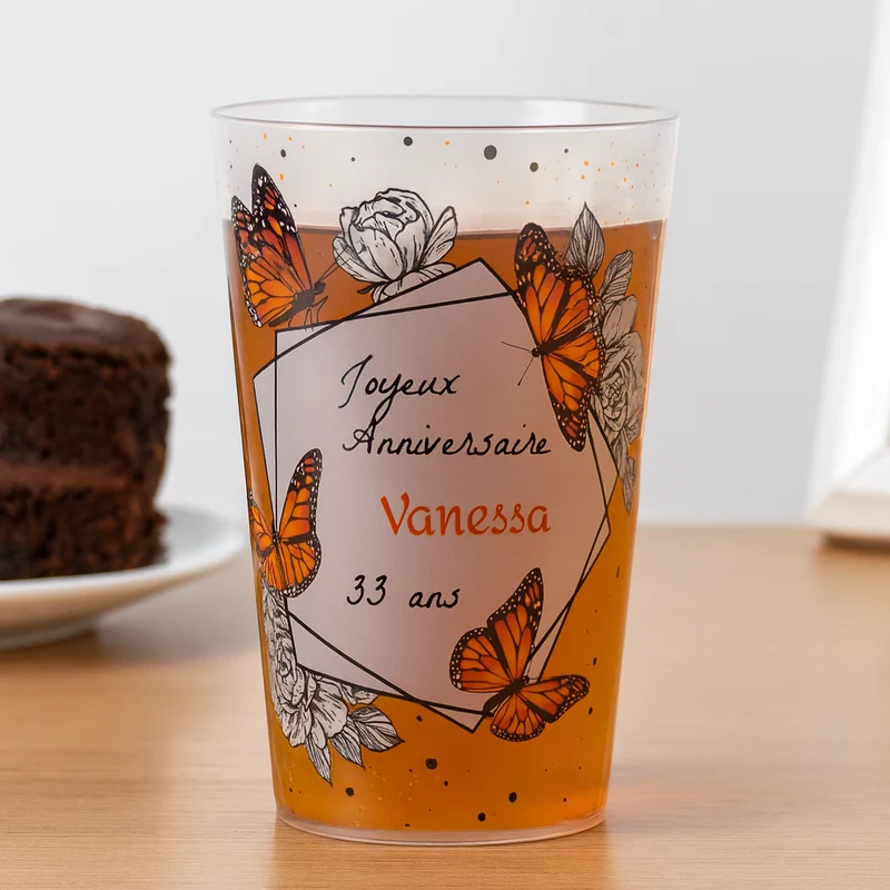 Gobelet personnalisé Anniversaire Papillons