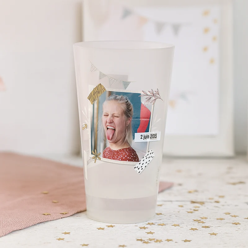 Gobelet personnalisé Anniversaire Deux Photos