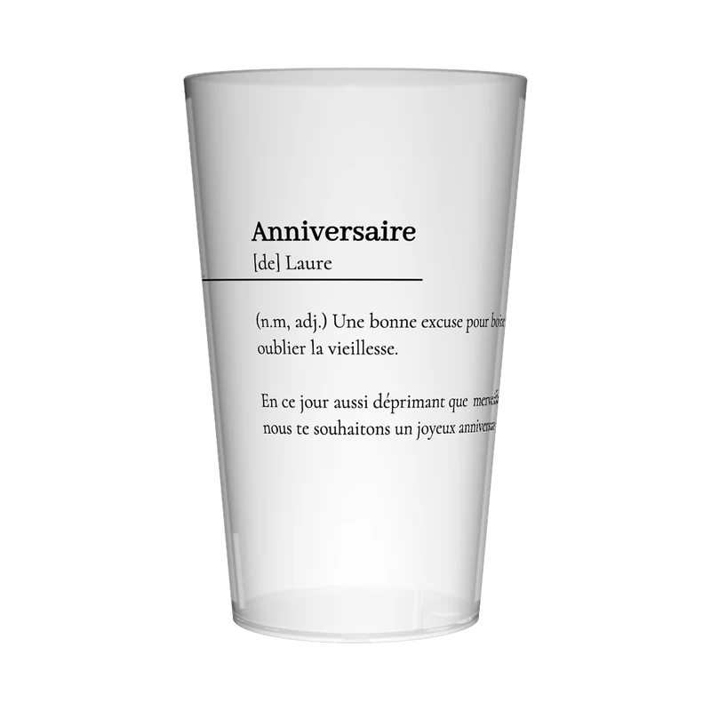 Gobelet personnalisé Anniversaire Définition