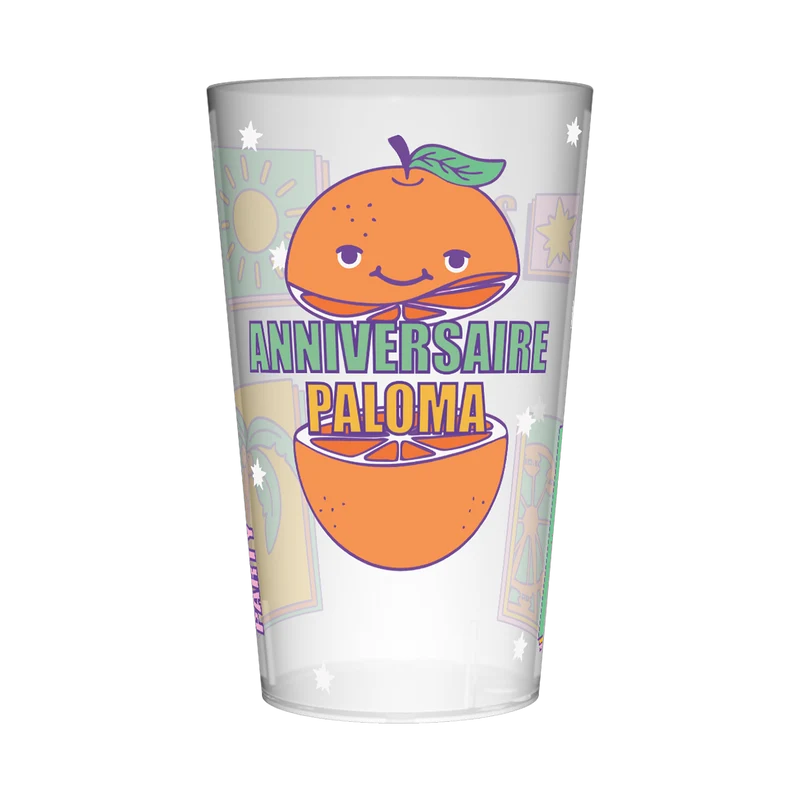Gobelet personnalisé Anniversaire Orange