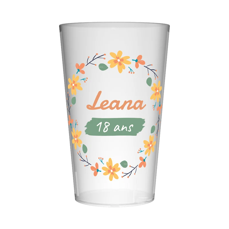 Gobelet personnalisé Anniversaire Floral