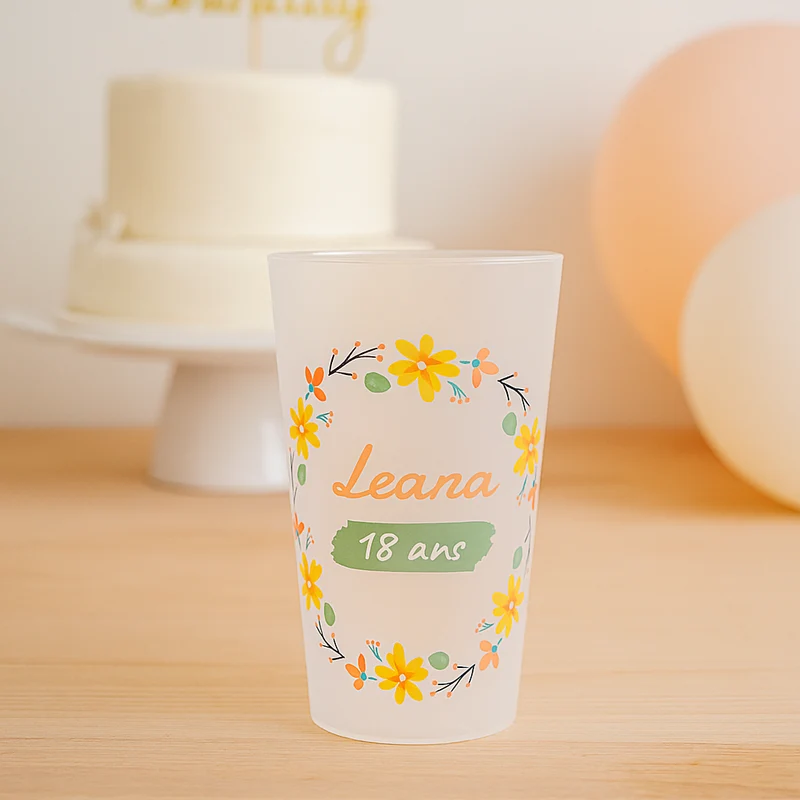 Gobelet personnalisé Anniversaire Floral
