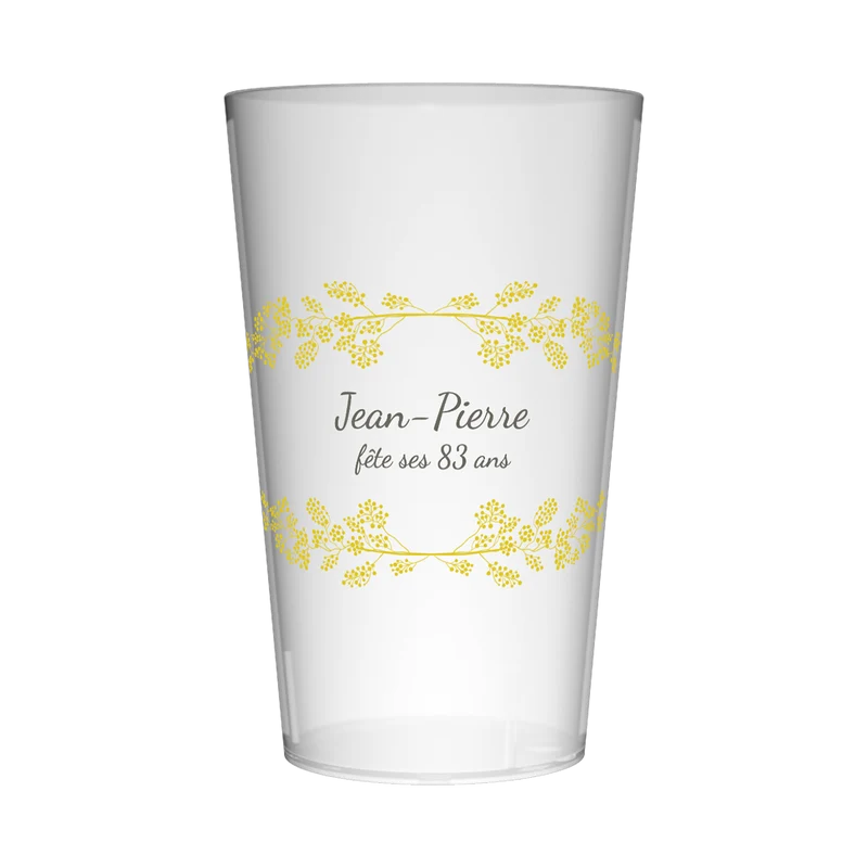 Gobelet personnalisé Anniversaire Brindille Fleur