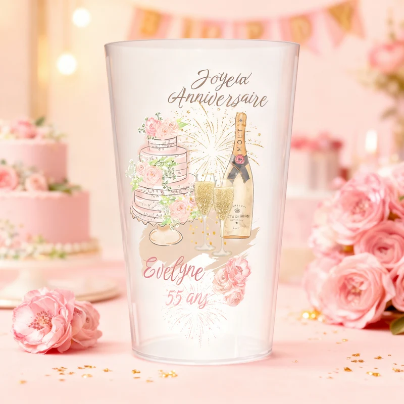 Gobelet personnalisé Anniversaire Bouquet