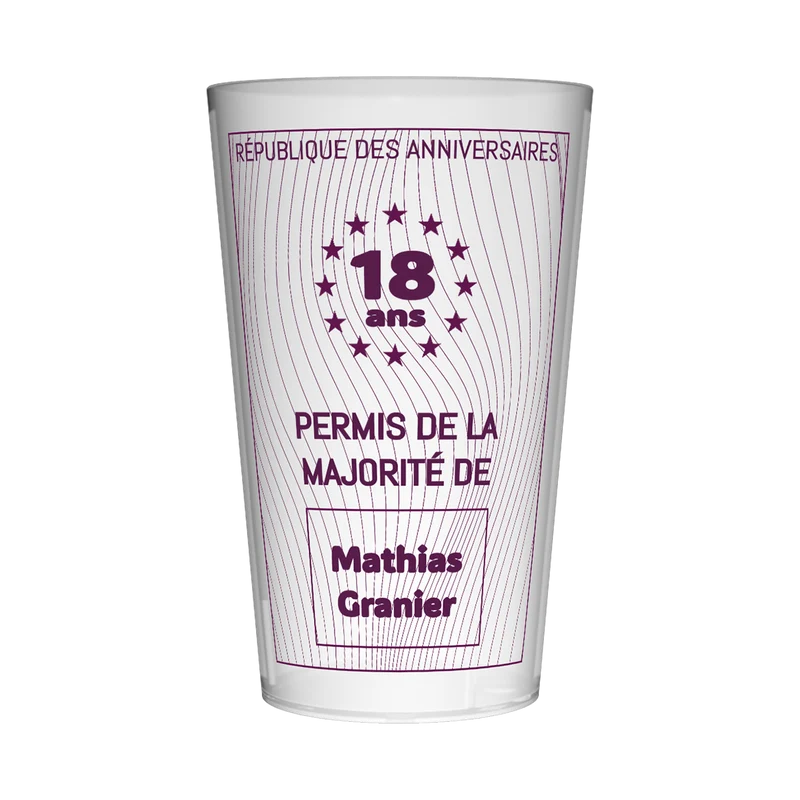 Gobelet personnalisé Anniversaire Photo Majorité