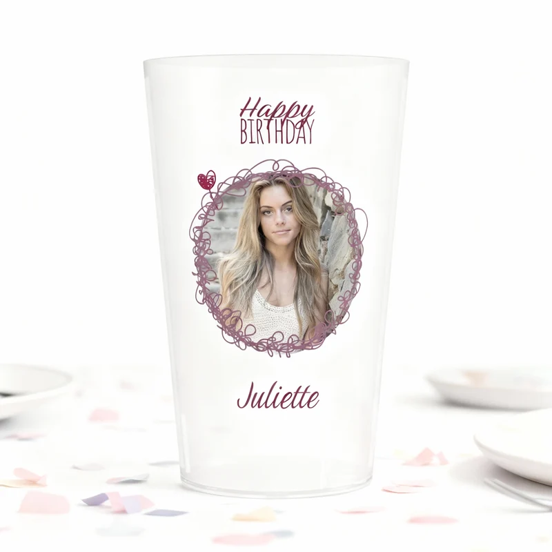 Gobelet personnalisé Anniversaire Cupcake & Photo
