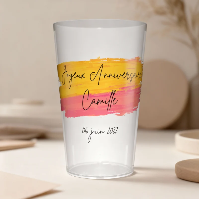Gobelet personnalisé Anniversaire Bicolore