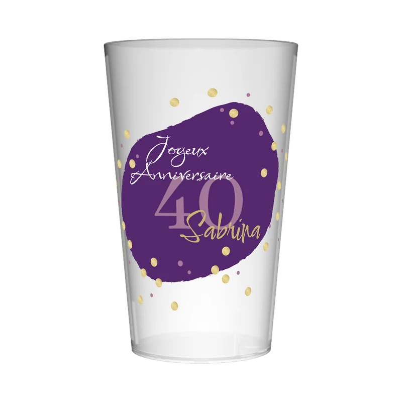 Gobelet personnalisé Anniversaire Violet