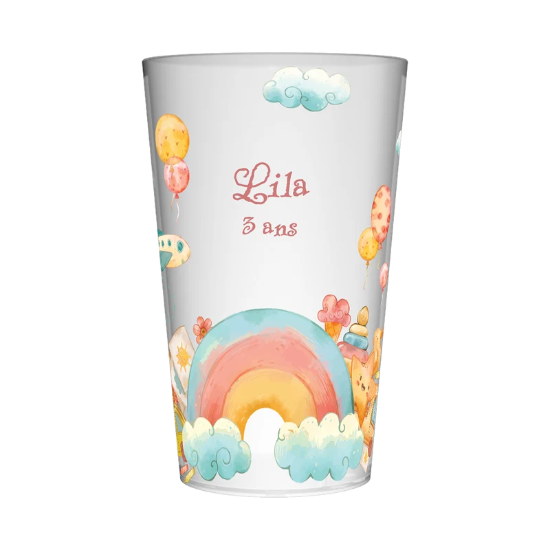 Gobelet personnalisé Anniversaire Arc en Ciel & Nuage