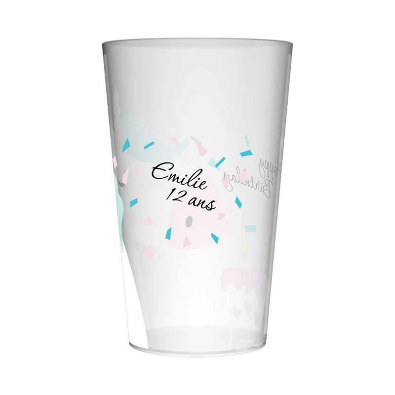 Gobelet personnalisé Anniversaire Licorne
