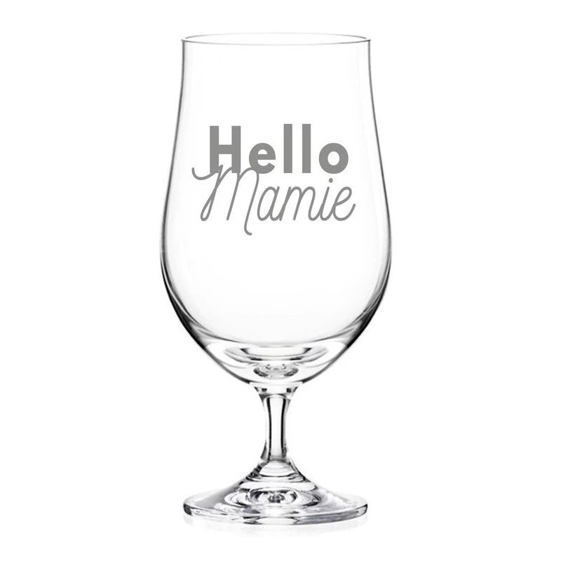 Verre à bière personnalisé - Hello mamie