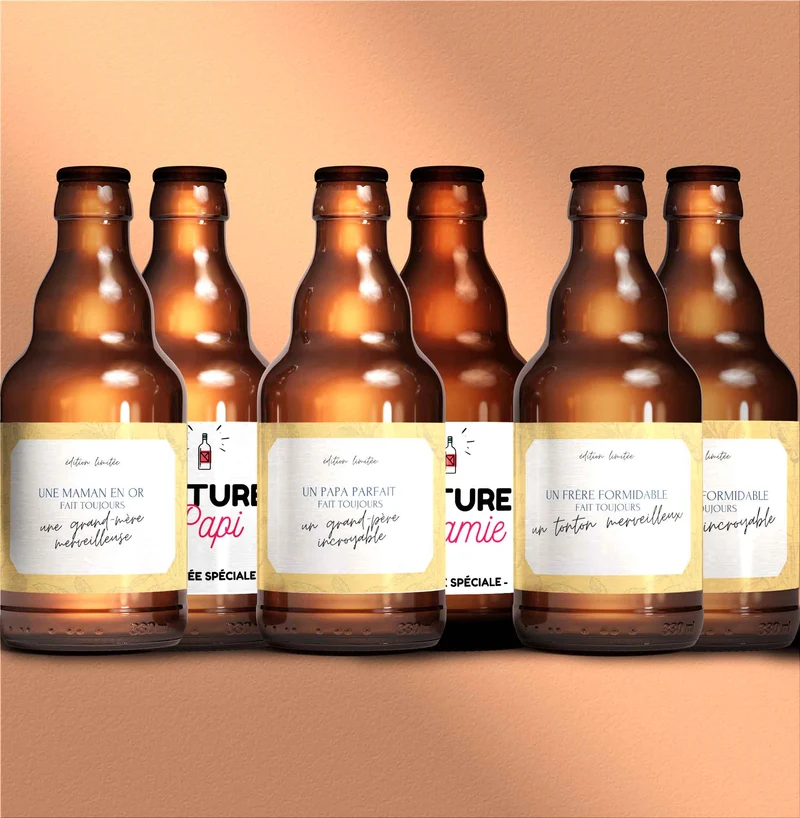 Coffret bière sur mesure avec 6 étiquettes différentes