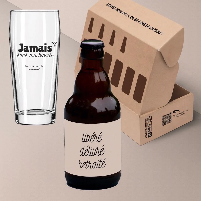 Coffret Départ à la Retraite - 5 bières et 1 verre