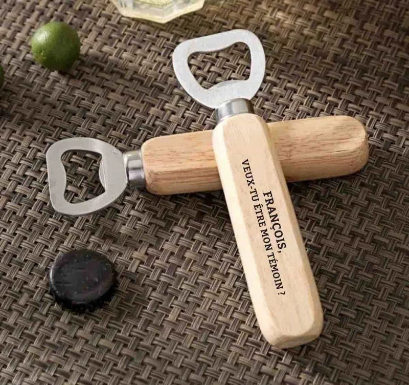 Décapsuleur personnalisé en bois