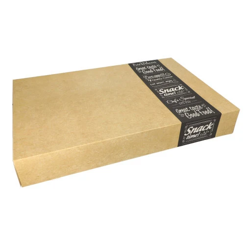 Boites alimentaires à emporter "pure" rectangulaire 8 cm x 37.6 cm x 55.7 cm "Good Food" grand (40 unités)