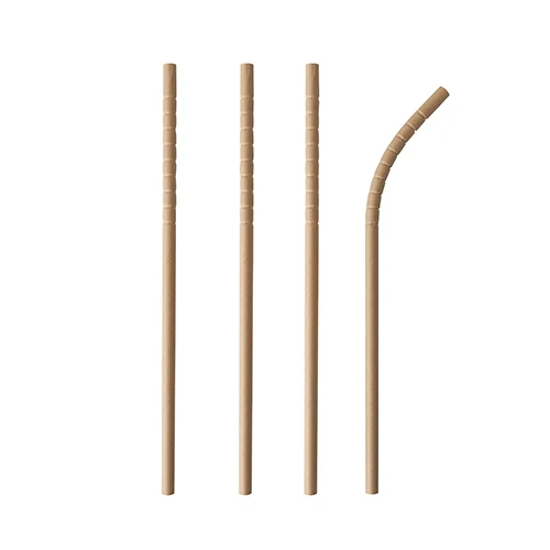 Pailles en papier "pure" Ø 6 mm · 20 cm marron flexibel (1000 unités)