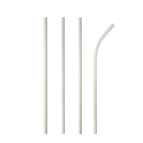 Pailles en papier "pure" Ø 6 mm · 20 cm blanc flexibel (1000 unités)