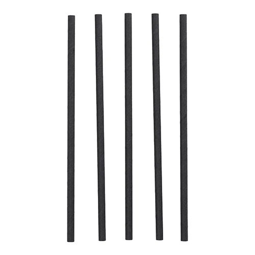 Pailles pour shakes. papier Ø 8 mm · 25 cm noir (1200 unités)