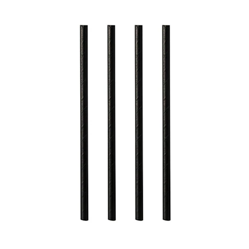 Pailles pour shakes. papier Ø 8 mm · 21 cm noir (1000 unités)
