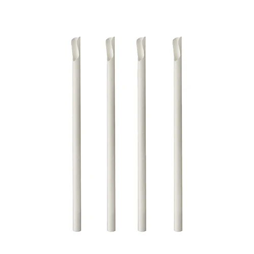 Pailles avec cuillères. papier "pure" Ø 8 mm · 20 cm blanc (800 unités)