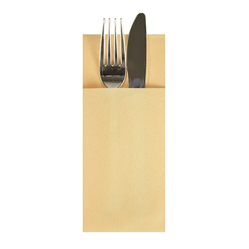 Pochettes à couverts. airlaid pliage 1/8 40 cm x 33 cm crème (480 unités)
