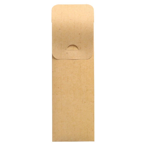Pochettes à couverts 23.5 cm x 7.3 cm naturel serviette blanche 40 x 40 cm 2 plies incluse (500 unités)