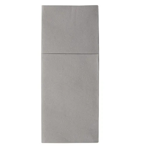 Pochettes à couverts. airlaid pliage 1/8 40 cm x 48 cm gris "Premium" (400 unités)