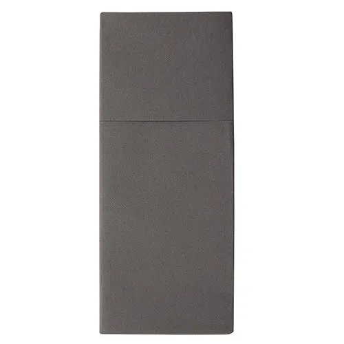 Pochettes à couverts. airlaid pliage 1/8 40 cm x 48 cm anthracite "Premium" (400 unités)