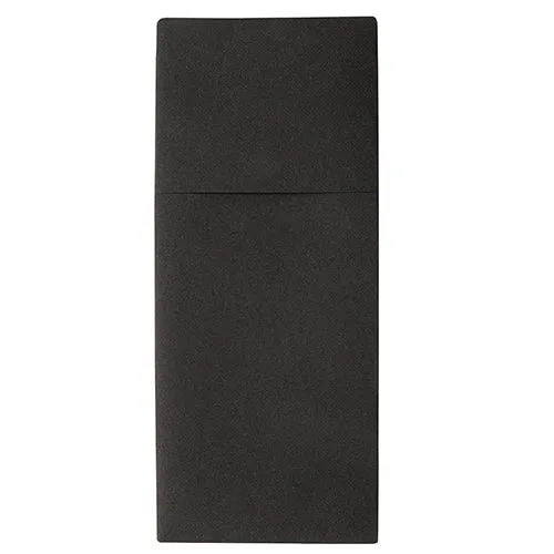 Pochettes à couverts. airlaid pliage 1/8 40 cm x 48 cm noir "Premium" (400 unités)