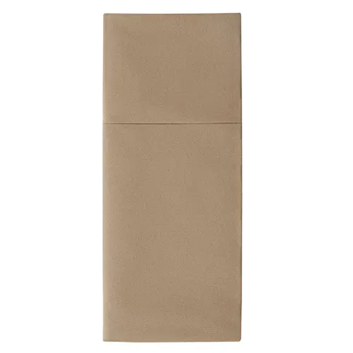 Pochettes à couverts. airlaid pliage 1/8 40 cm x 48 cm taupe "Premium" (400 unités)