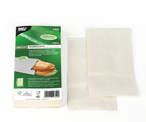 Sachets anti-graisse 21 cm x 10 cm x 3 cm blanc. sulfurisé (3000 unités)