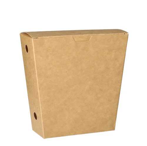 Cornets à frites. en carton "pure" 4.3 cm x 14.5 cm x 11 cm marron avec couvercle-charnière (150 unités)