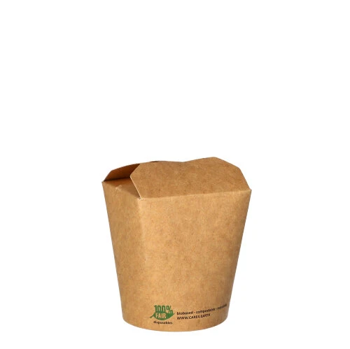 Snack- Boîte. carton "pure" rectangulaire 230 ml 7.5 cm x 6.5 cm x 5.8 cm marron "100% Fair" (500 unités)