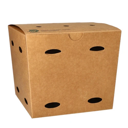 Boites pour frites. en carton "pure" 14 cm x 14.5 cm x 14.5 cm marron "100% Fair" grand (250 unités)