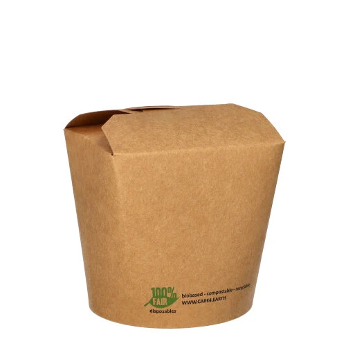 Snack- Boîte. carton "pure" rectangulaire 760 ml 9.8 cm x 10 cm x 8.8 cm marron "100% Fair" (500 unités)