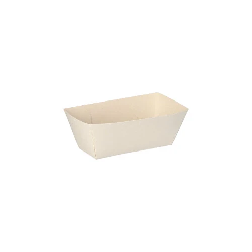 Barquette à sauce en carton fibres vierges "pure" 3.5 cm x 3 cm x 7 cm blanc "Good Food" (700 unités)