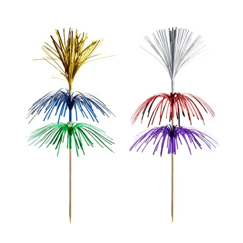 Piques décoratives 18 cm couleurs assorties "Fireworks" 3 plis (1000 unités)