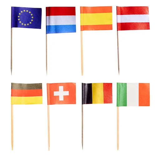 Piques décoratives 8 cm "Nations" (1000 unités)