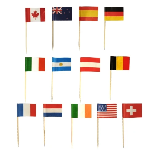 Piques décoratives 8 cm "Nations" (5000 unités)