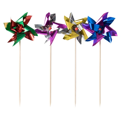 Piques décoratives 17.5 cm couleurs assorties "Éolienne" (600 unités)