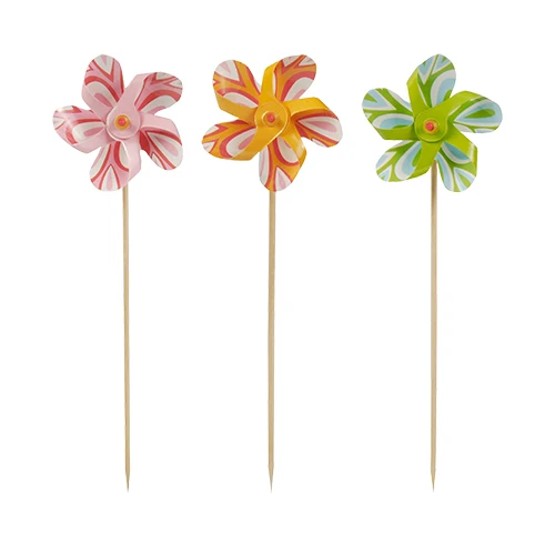 Piques décoratives 17.5 cm couleurs assorties "Éolienne" (250 unités)
