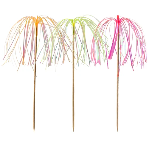 Piques décoratives 15.5 cm néon "Fireworks" (1000 unités)