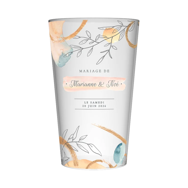 Gobelet personnalisé Mariage Aquarelle
