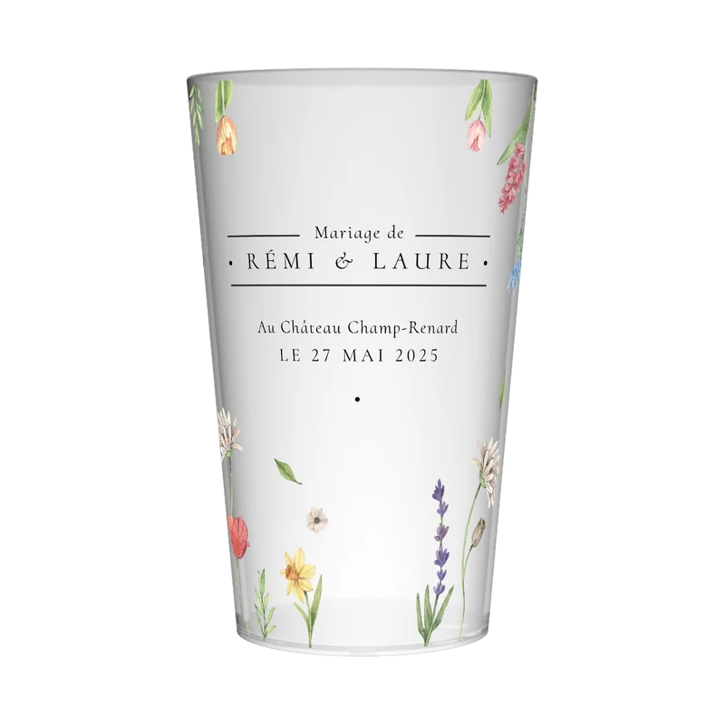Gobelet personnalisé Mariage Prairie & Fleurs