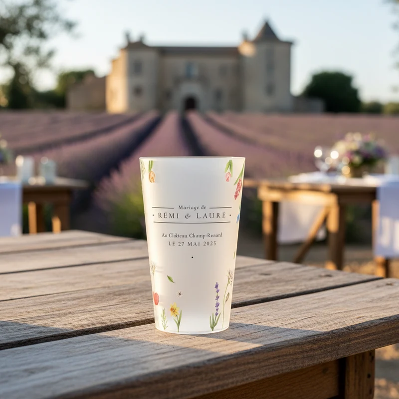Gobelet personnalisé Mariage Prairie & Fleurs