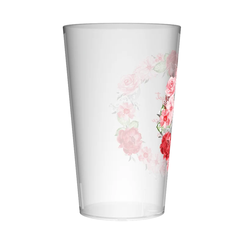 Gobelet personnalisé Mariage Couronne de Fleurs Rouges