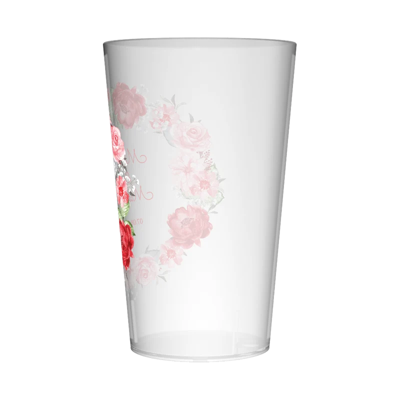 Gobelet personnalisé Mariage Couronne de Fleurs Rouges