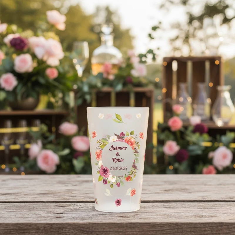 Gobelet personnalisé Mariage Ornement Floral