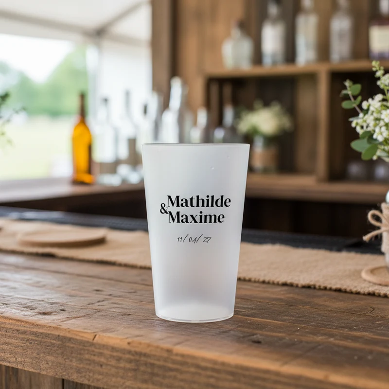 Gobelet personnalisé Mariage Épuré